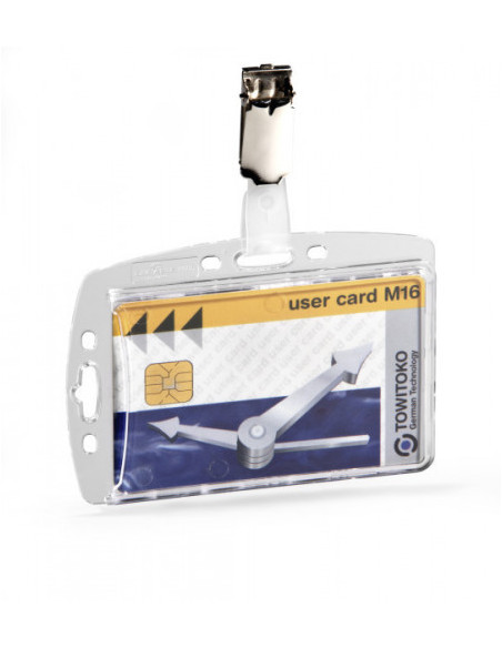 CAJA DE 25 IDENTIFICADORES RIGIDOS CON PINZA PARA TARJETAS 54X85 DURABLE 8005-19