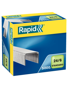 CAJA DE 5000 GRAPAS TIPO 22/6 - 24/6 GALVANIZADAS PARA GRAPADORAS DE SOBREMESA/OFICINA RAPID 24859800