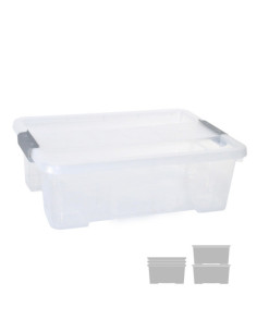 CAJA DE ALMACENAJE CON TAPA 10 LITROS 28X40X13CM PP TRANSPARENTE ARCHIVO 2000 CP1482010 CS TP 2