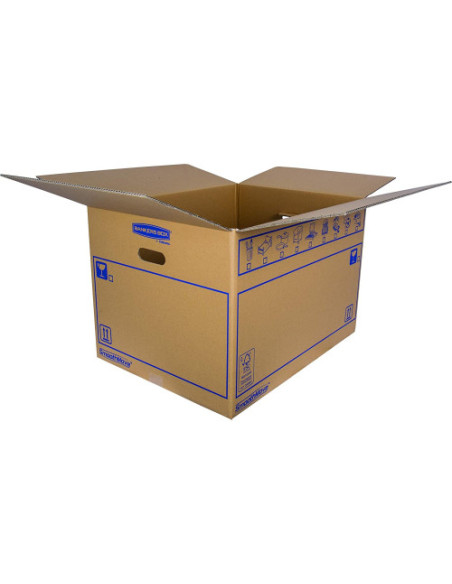 CAJA DE MUDANZA MONTAJE MANUAL L 500X300X300. CARTÓN DOBLE BANKERS BOX 6208201