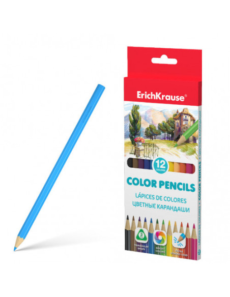 CAJA LÁPICES DE COLORES TRIANGULAR 12 COLORES ERICH KRAUSE 49886