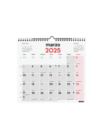 CALENDARIO 2025 NEUTRO PARED NUMEROS GRANDES M 300X210MM FINOCAM 780000025 CALENDARIO 2025 NEUTRO PARED NUMEROS GRANDES M 300X210MM FINOCAM 780000025
